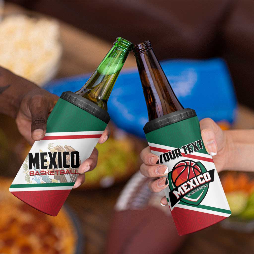 Personalized Mexico Basketball 4 in 1 Can Cooler Tumbler Guerreros Go Champion