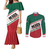 Personalized Mexico Basketball Couples Matching Mermaid Dress and Long Sleeve Button Shirt Guerreros Go Champion
