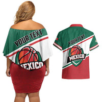 Personalized Mexico Basketball Couples Matching Off Shoulder Short Dress and Hawaiian Shirt Guerreros Go Champion