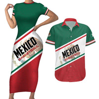 Personalized Mexico Basketball Couples Matching Short Sleeve Bodycon Dress and Hawaiian Shirt Guerreros Go Champion