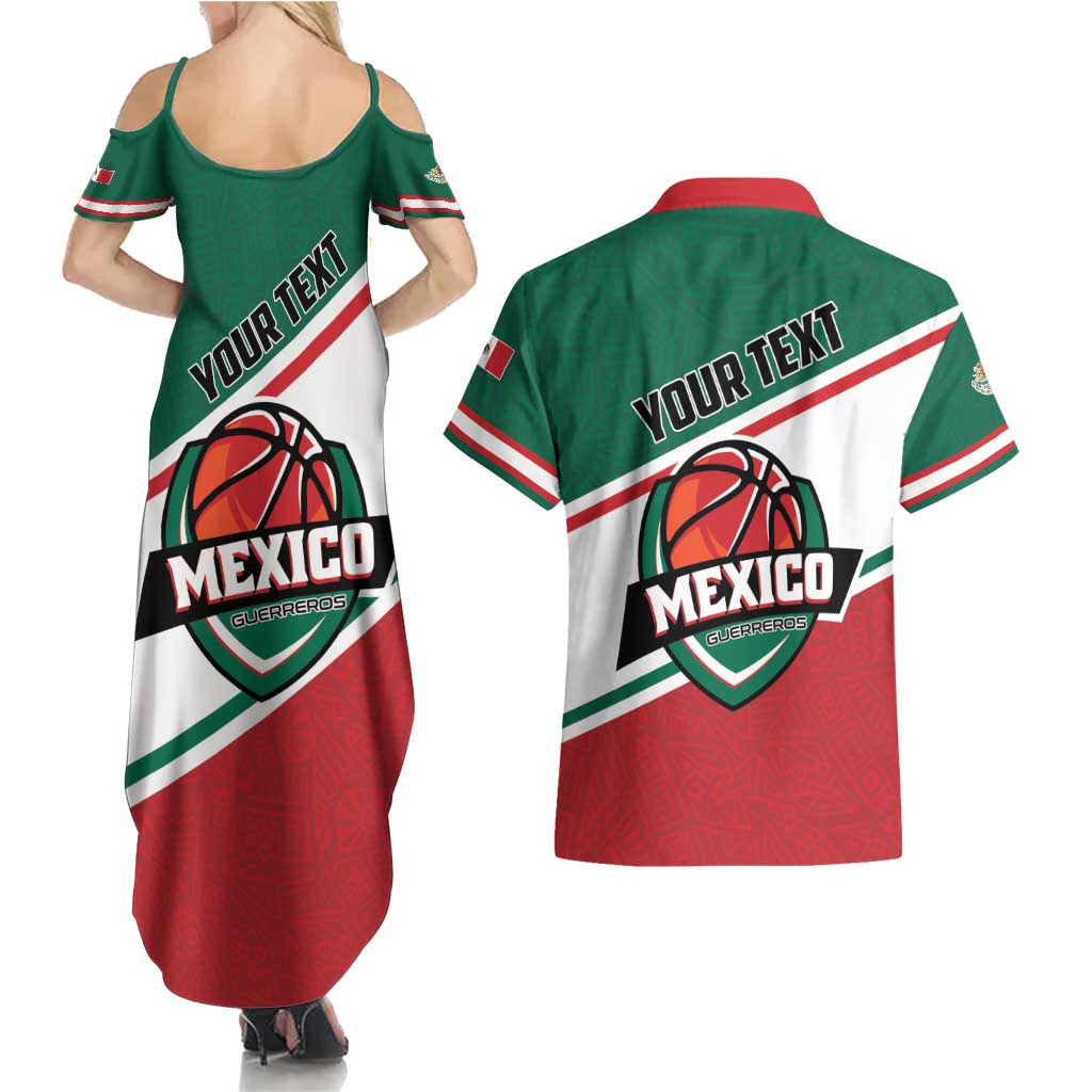 Personalized Mexico Basketball Couples Matching Summer Maxi Dress and Hawaiian Shirt Guerreros Go Champion