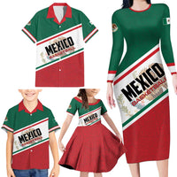 Personalized Mexico Basketball Family Matching Long Sleeve Bodycon Dress and Hawaiian Shirt Guerreros Go Champion