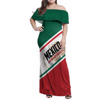 Personalized Mexico Basketball Family Matching Off Shoulder Maxi Dress and Hawaiian Shirt Guerreros Go Champion