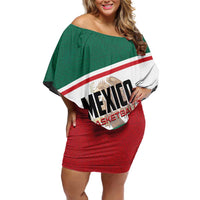 Personalized Mexico Basketball Family Matching Off Shoulder Short Dress and Hawaiian Shirt Guerreros Go Champion