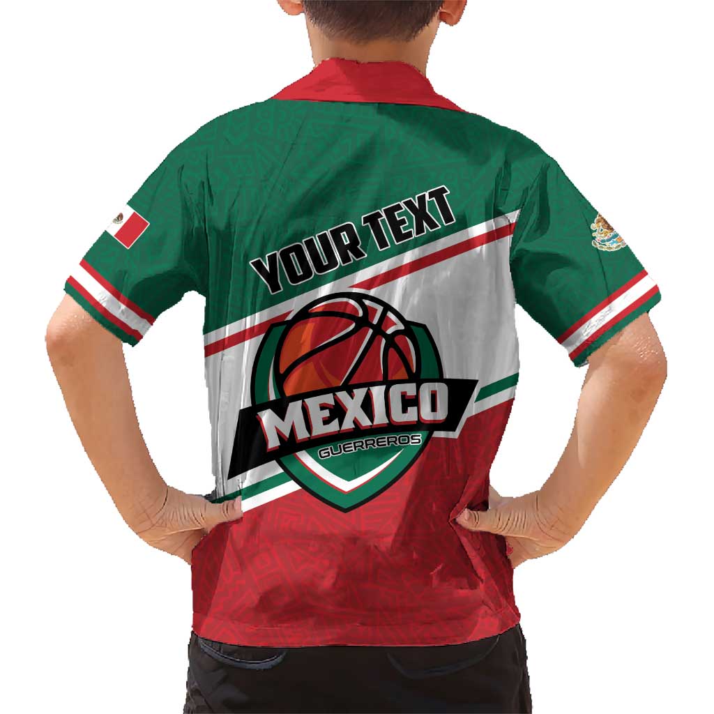 Personalized Mexico Basketball Family Matching Short Sleeve Bodycon Dress and Hawaiian Shirt Guerreros Go Champion
