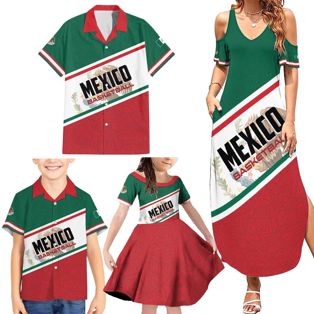Personalized Mexico Basketball Family Matching Summer Maxi Dress and Hawaiian Shirt Guerreros Go Champion