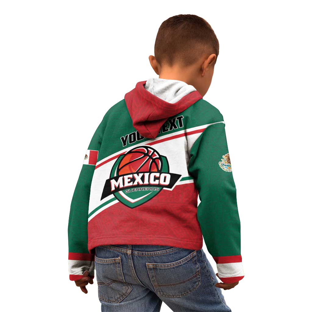 Personalized Mexico Basketball Kid Hoodie Guerreros Go Champion