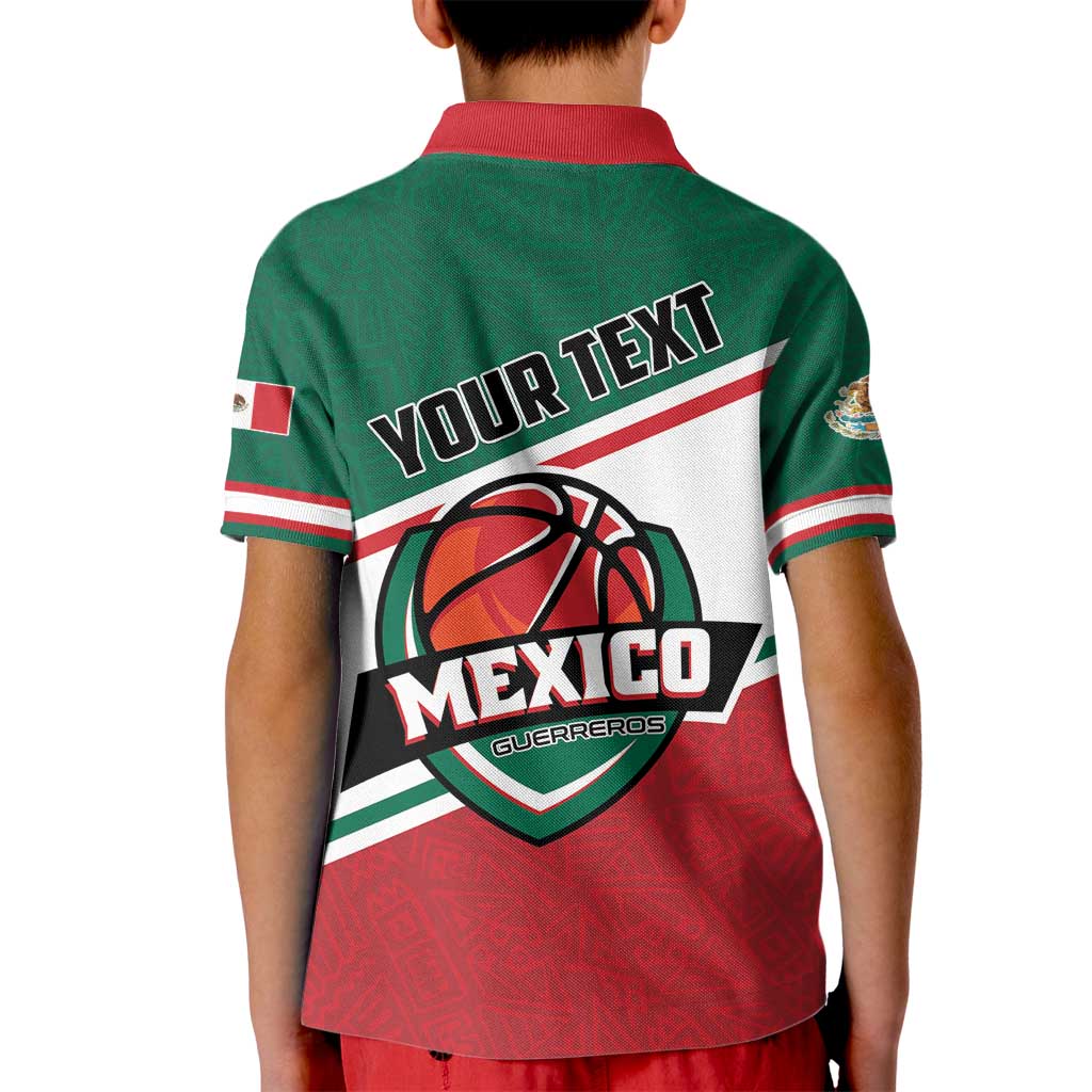 Personalized Mexico Basketball Kid Polo Shirt Guerreros Go Champion