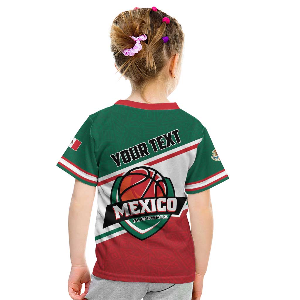 Personalized Mexico Basketball Kid T Shirt Guerreros Go Champion