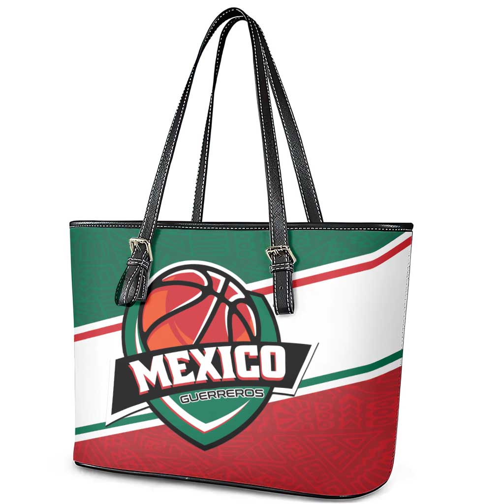 Mexico Basketball Leather Tote Bag Guerreros Go Champion