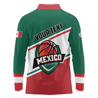 Personalized Mexico Basketball Long Sleeve Polo Shirt Guerreros Go Champion
