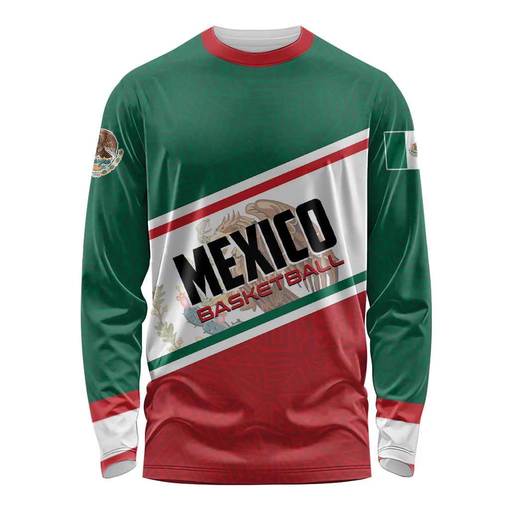 Personalized Mexico Basketball Long Sleeve Shirt Guerreros Go Champion