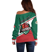 Personalized Mexico Basketball Off Shoulder Sweater Guerreros Go Champion
