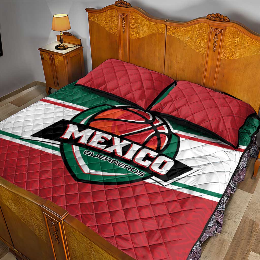 Mexico Basketball Quilt Bed Set Guerreros Go Champion