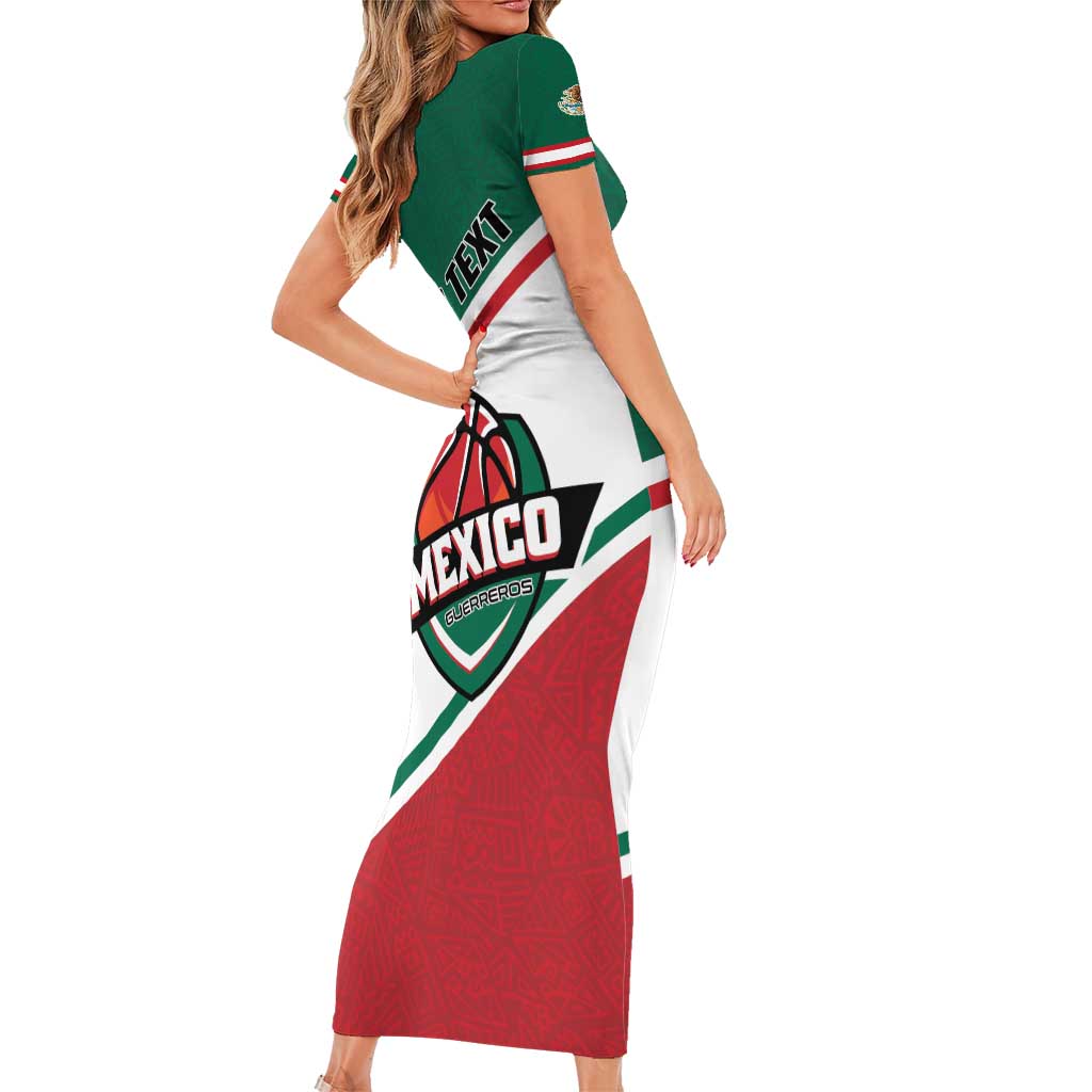 Personalized Mexico Basketball Short Sleeve Bodycon Dress Guerreros Go Champion