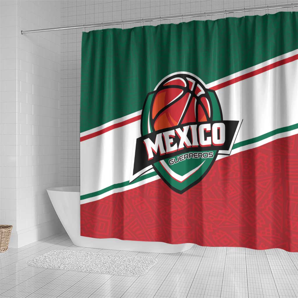 Mexico Basketball Shower Curtain Guerreros Go Champion