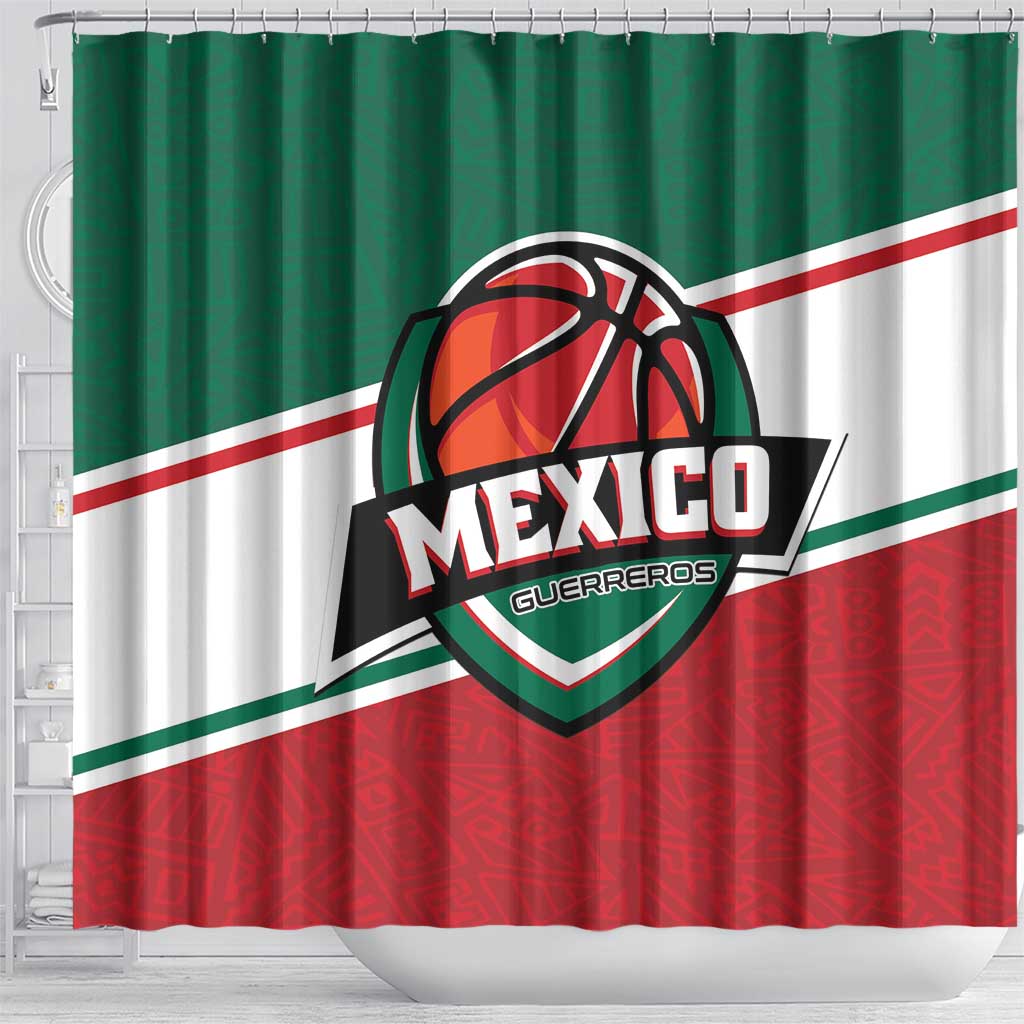 Mexico Basketball Shower Curtain Guerreros Go Champion