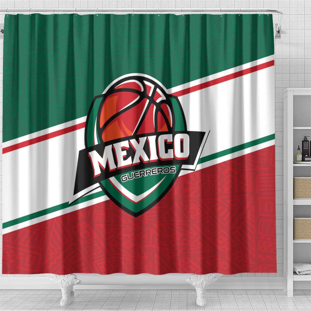 Mexico Basketball Shower Curtain Guerreros Go Champion