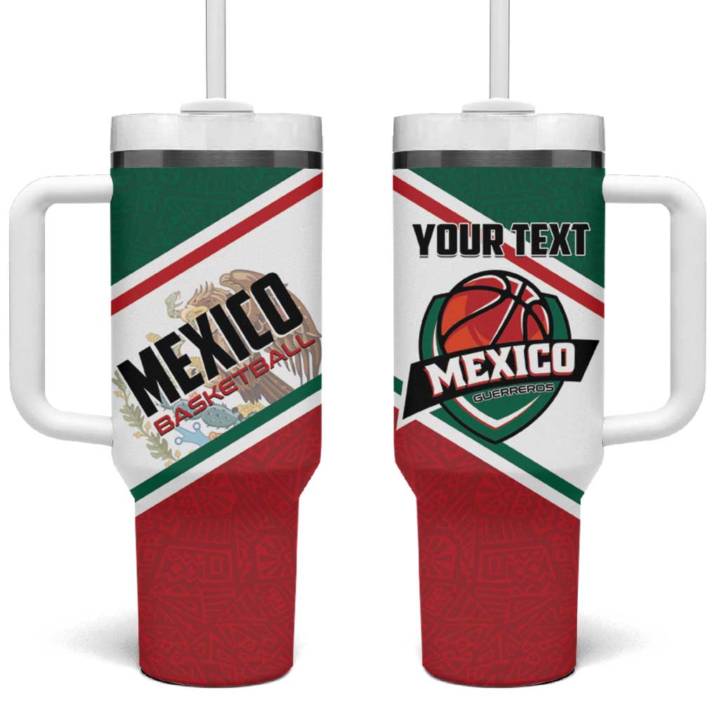 Personalized Mexico Basketball Tumbler With Handle Guerreros Go Champion