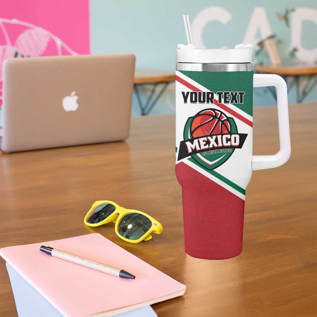 Personalized Mexico Basketball Tumbler With Handle Guerreros Go Champion