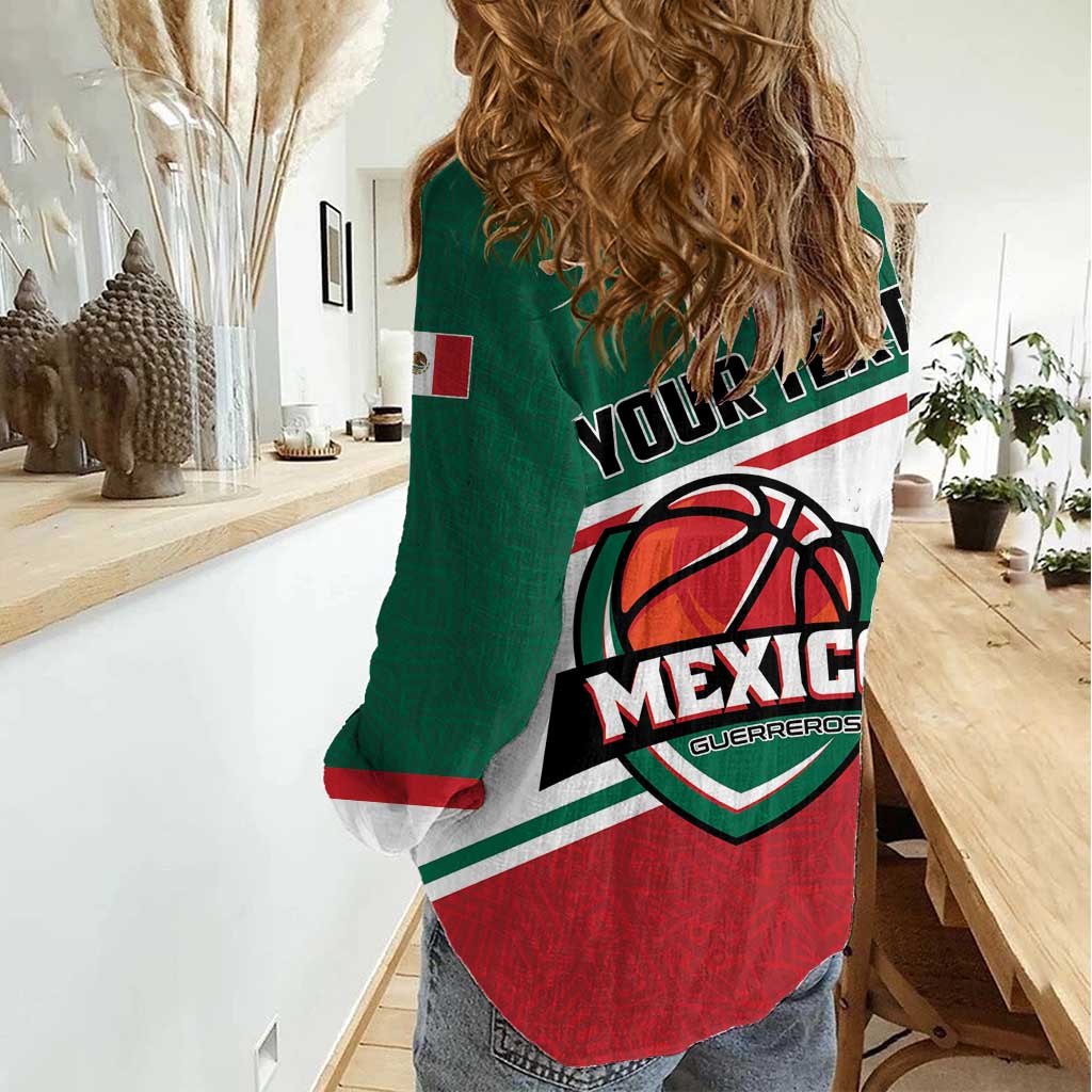 Personalized Mexico Basketball Women Casual Shirt Guerreros Go Champion