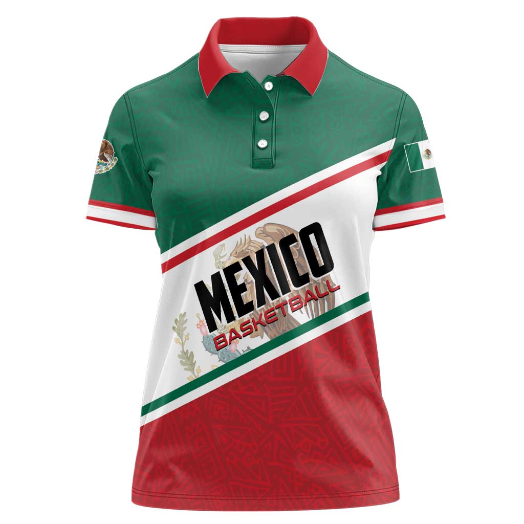 Personalized Mexico Basketball Women Polo Shirt Guerreros Go Champion