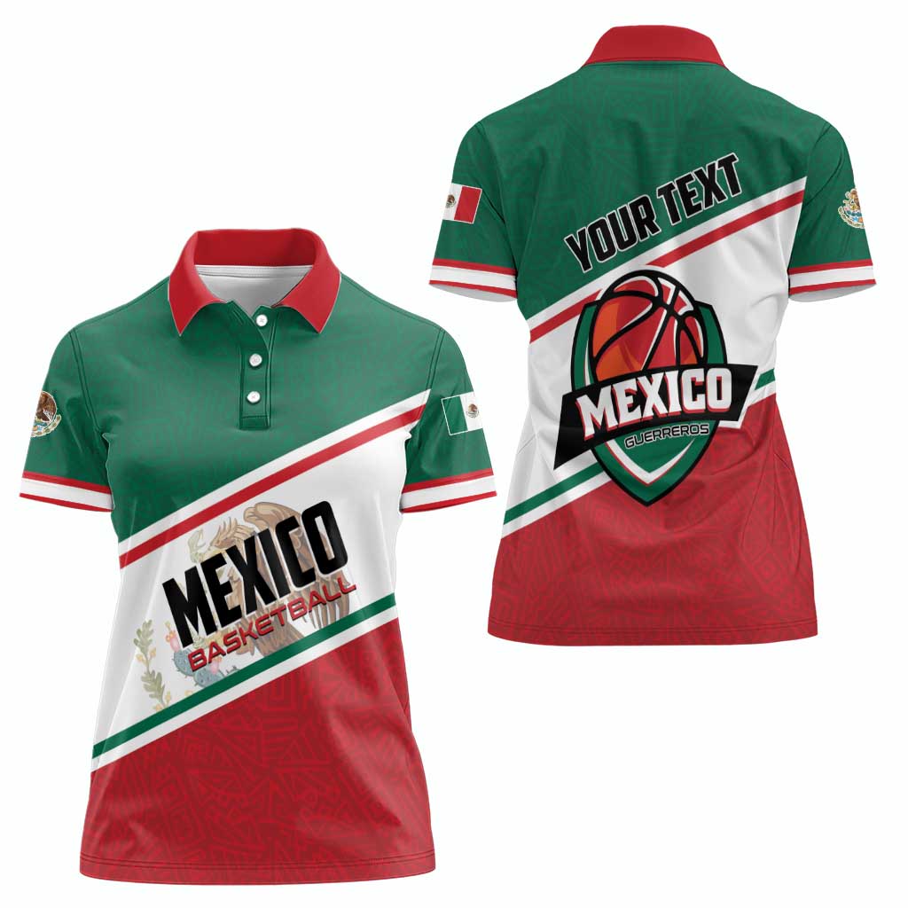 Personalized Mexico Basketball Women Polo Shirt Guerreros Go Champion