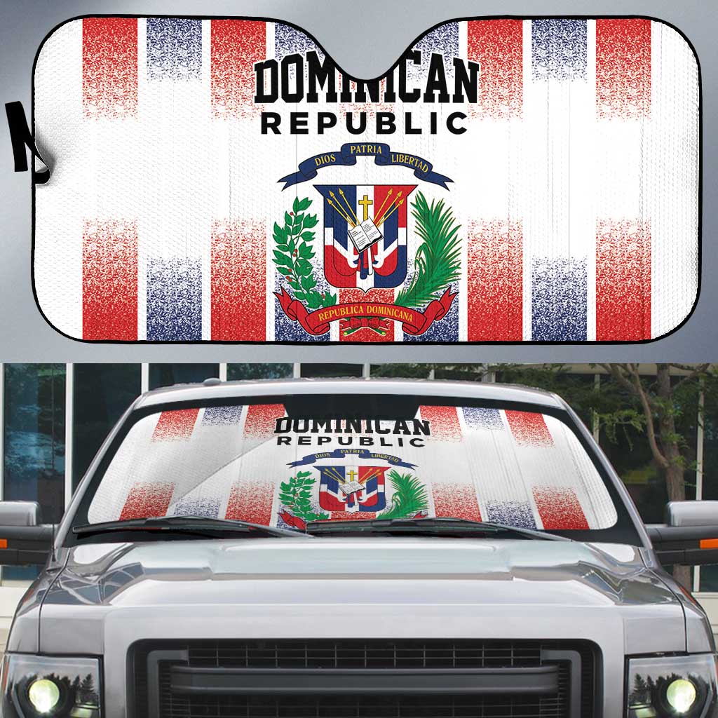 Dominican Republic Auto Sun Shade Stripe Stylized