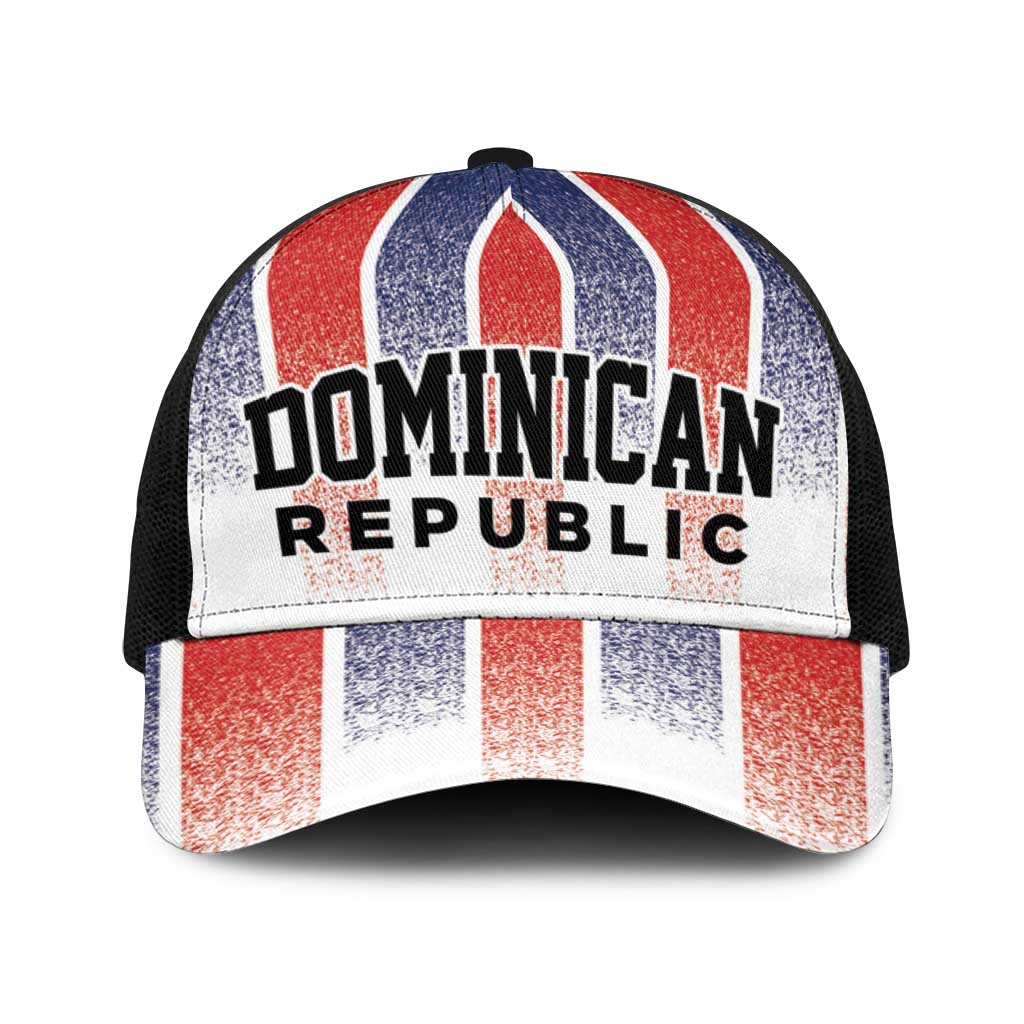 Dominican Republic Baseball Net Cap Stripe Stylized
