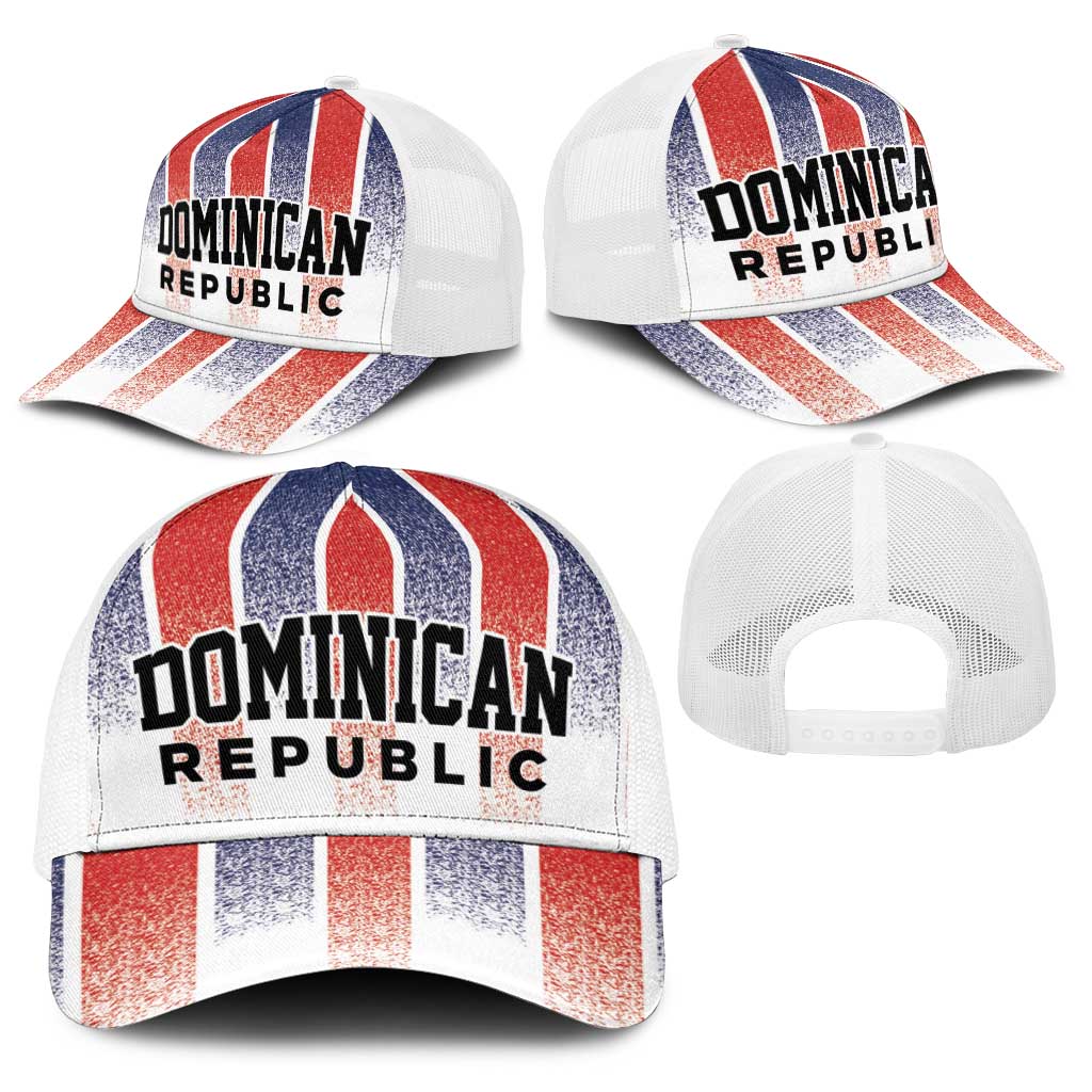 Dominican Republic Baseball Net Cap Stripe Stylized