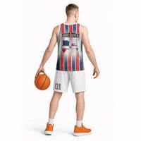 Personalized Dominican Republic Basketball Jersey Stripe Stylized