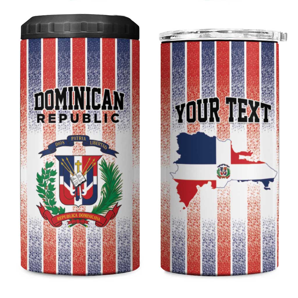 Personalized Dominican Republic 4 in 1 Can Cooler Tumbler Stripe Stylized