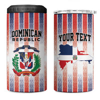 Personalized Dominican Republic 4 in 1 Can Cooler Tumbler Stripe Stylized