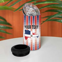 Personalized Dominican Republic 4 in 1 Can Cooler Tumbler Stripe Stylized