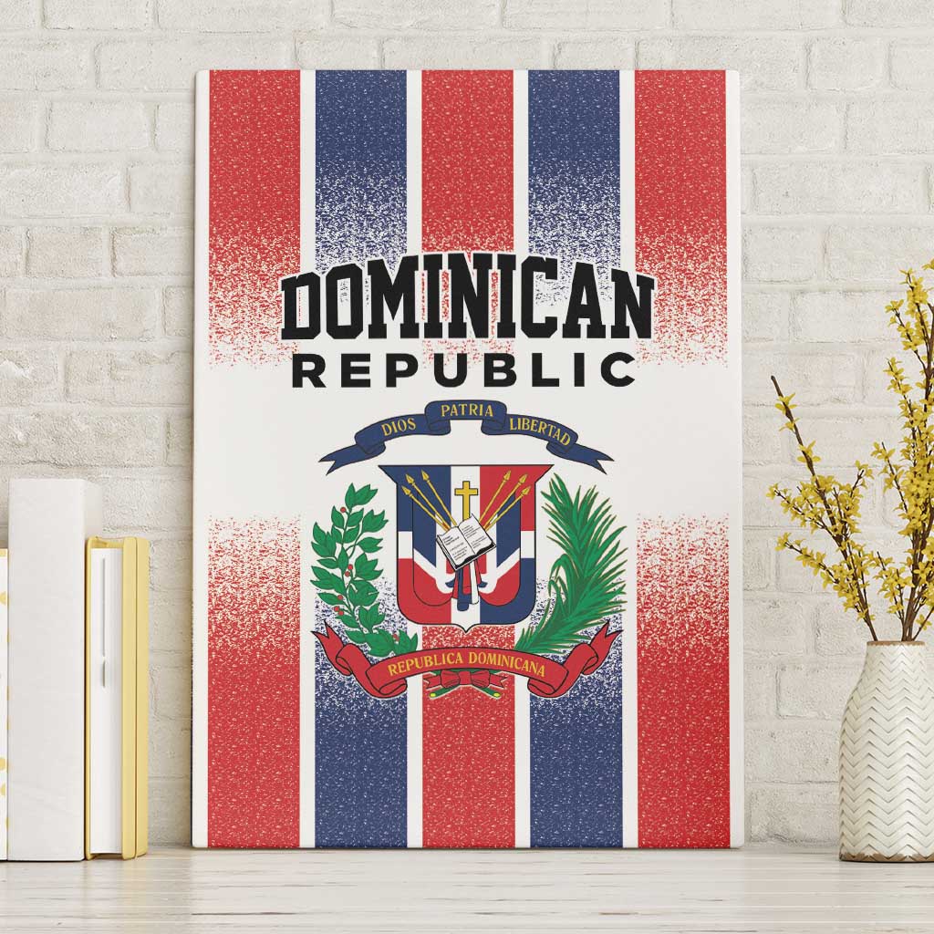 Dominican Republic Canvas Wall Art Stripe Stylized