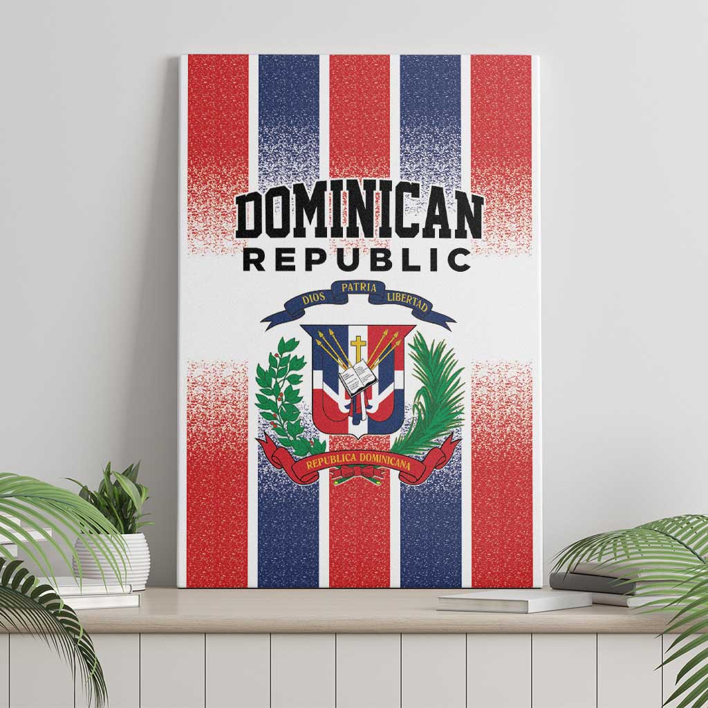 Dominican Republic Canvas Wall Art Stripe Stylized