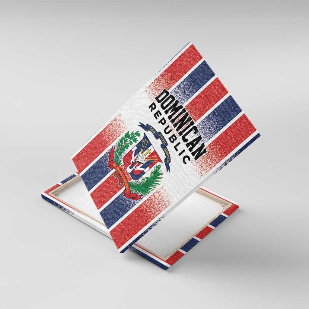 Dominican Republic Canvas Wall Art Stripe Stylized