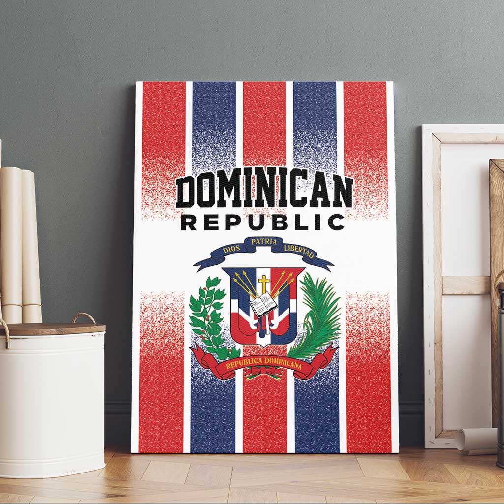 Dominican Republic Canvas Wall Art Stripe Stylized