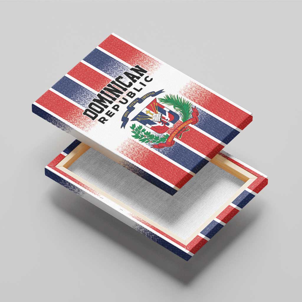 Dominican Republic Canvas Wall Art Stripe Stylized