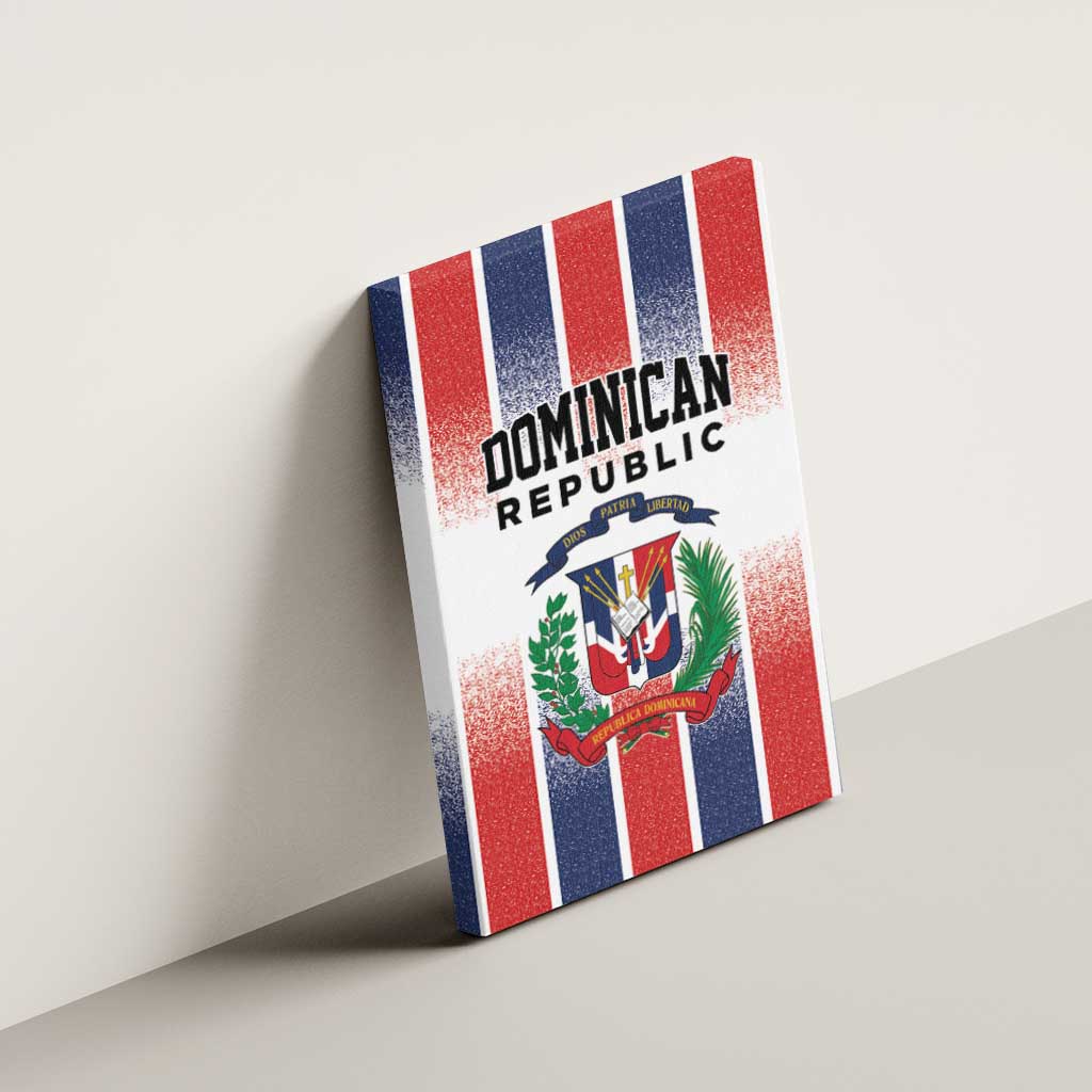 Dominican Republic Canvas Wall Art Stripe Stylized