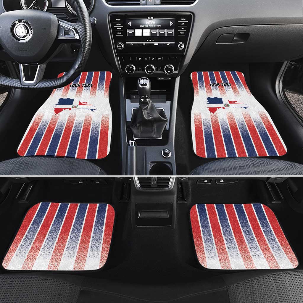 Personalized Dominican Republic Car Mats Stripe Stylized