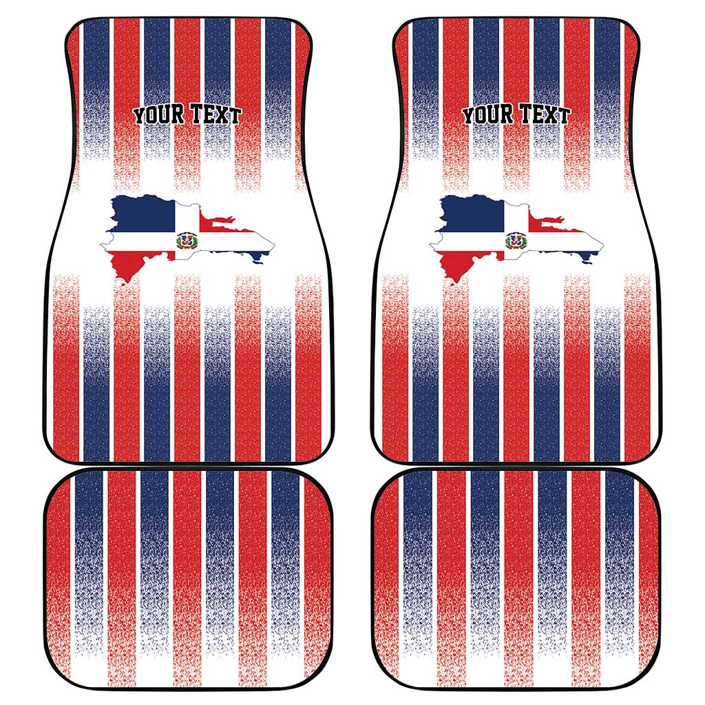 Personalized Dominican Republic Car Mats Stripe Stylized