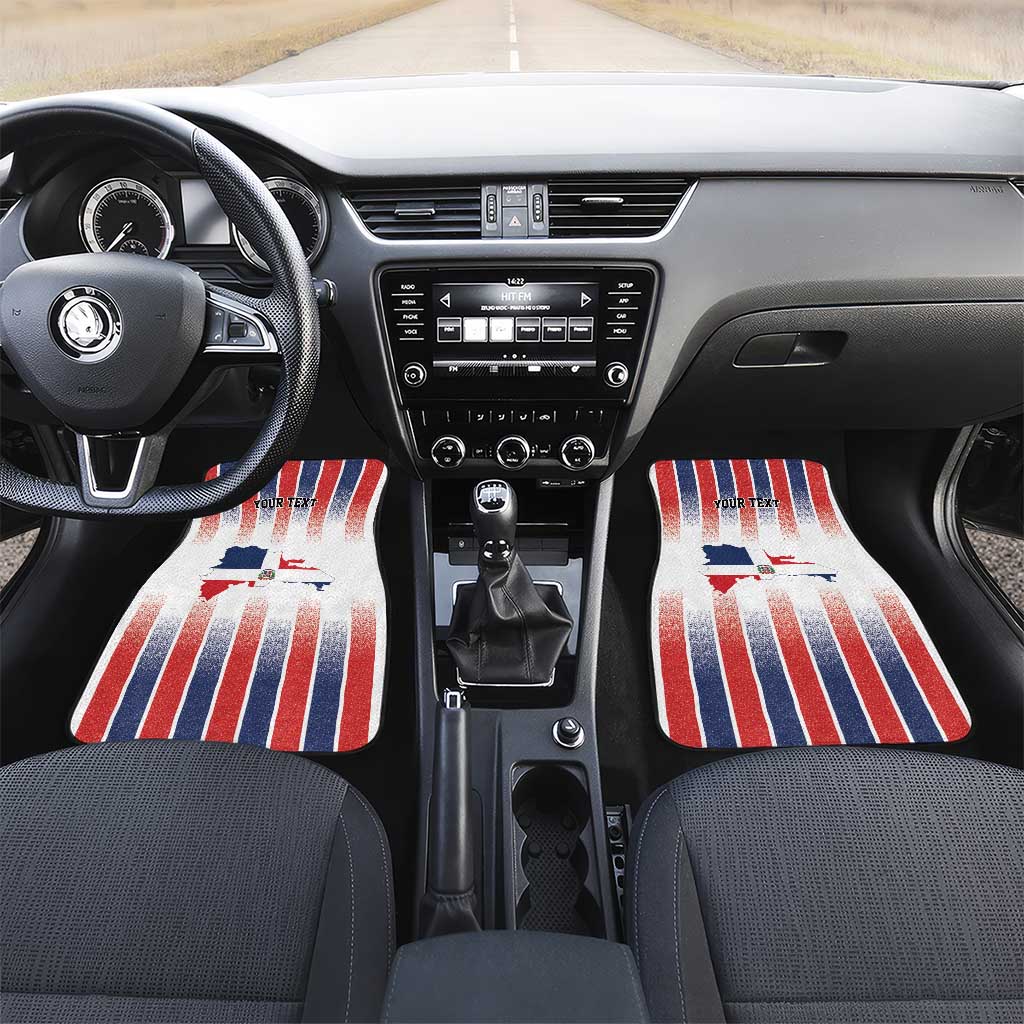 Personalized Dominican Republic Car Mats Stripe Stylized