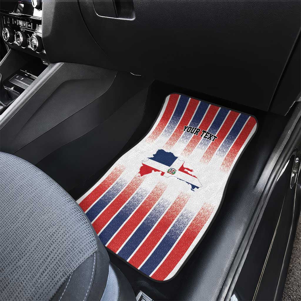 Personalized Dominican Republic Car Mats Stripe Stylized