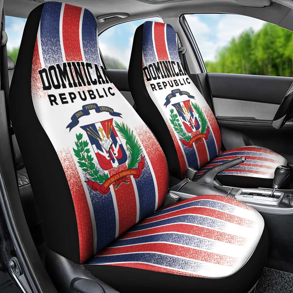 Dominican Republic Car Seat Cover Stripe Stylized