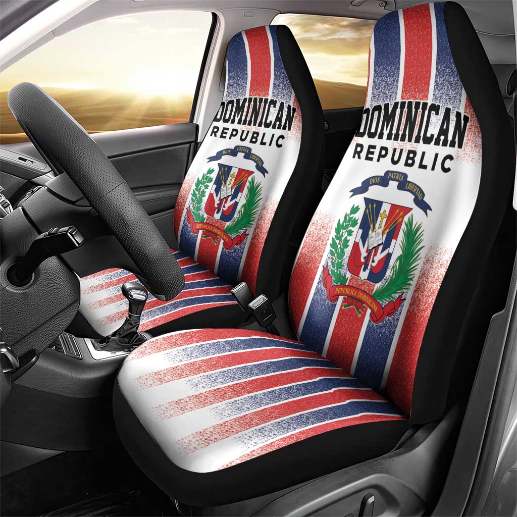 Dominican Republic Car Seat Cover Stripe Stylized