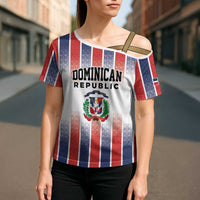 Personalized Dominican Republic Cross Shoulder Shirt Stripe Stylized