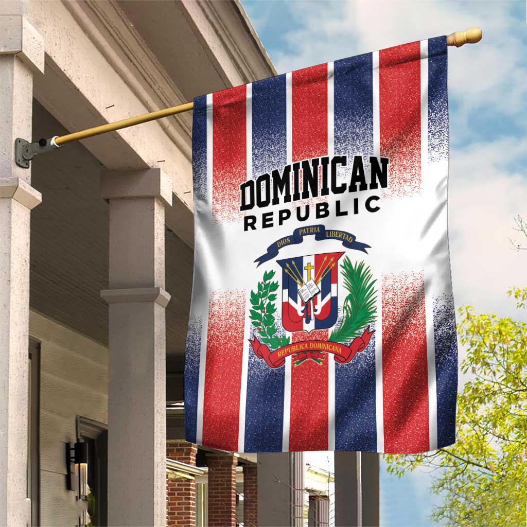 Dominican Republic Garden Flag Stripe Stylized