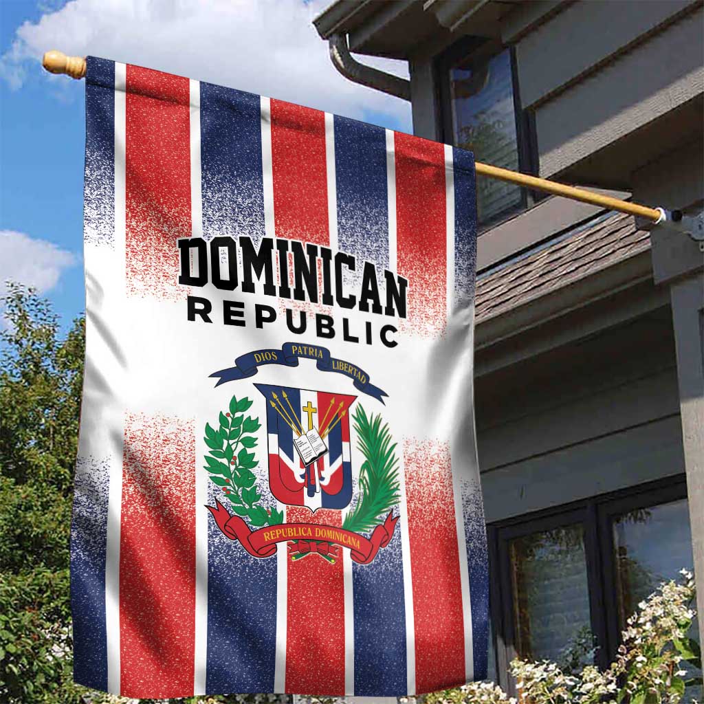 Dominican Republic Garden Flag Stripe Stylized