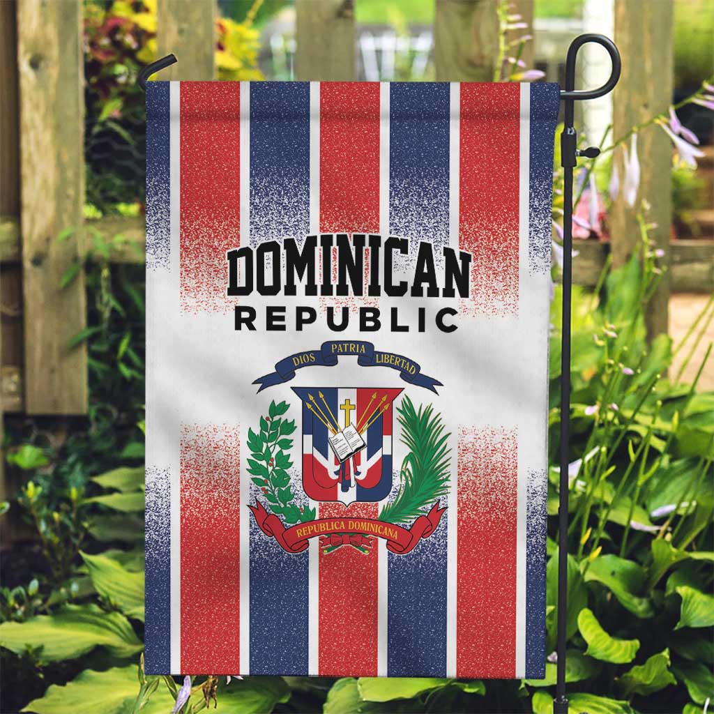 Dominican Republic Garden Flag Stripe Stylized